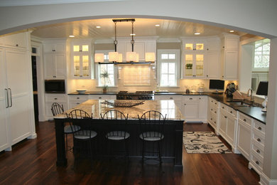 Elegant kitchen photo in Chicago with granite countertops