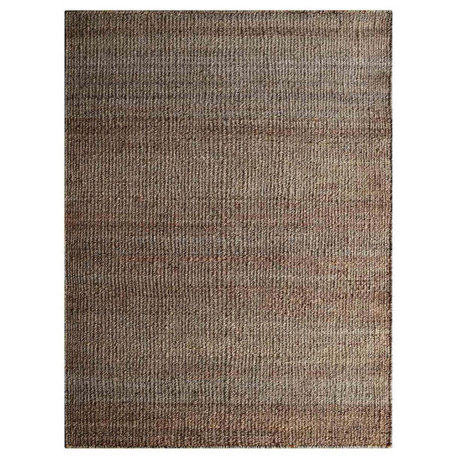 HAND WOVEN JUTE ECO-FRIENDLY AREA RUGS   Rectangle, Light Brown, Solid Plain