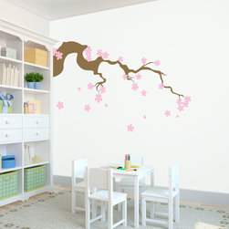 Falling Cherry Blossom Flowers and Petals - Wall Decals