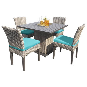 Florence Square Dining Table with 4 Armless Chairs in Aruba