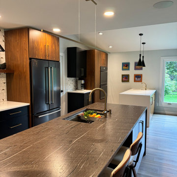 Kitchen with two islands