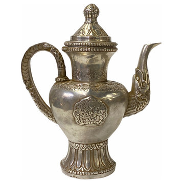 Chinese Handmade Metal Silver Color Vase Teapot Jar Display Hws1727