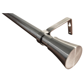 1in Stainless Steel Flare Rod Set - Indoor / Outdoor, Brushed Nickel, 84"-150"