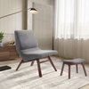Modrest Whitney Modern Charcoal and Walnut Accent Chair and Ottoman