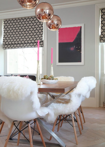 Transitional Dining Room by Jess Lavers Design