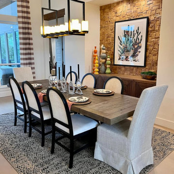 Rio 3D Wallboard — Reclaimed Teak Feature Wall in a Boerne, Texas Dining Room