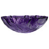 Purple Free Form Wave Glass Vessel Sink for Bathroom, 16.5 Inches, Round