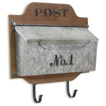 Wall Hanging Mailbox With Metal Hooks