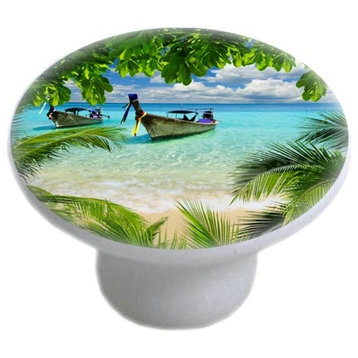 Tropical Beach Ceramic Cabinet Drawer Knob