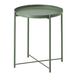 GLADOM Table/plateau, vert fonc&eacute; - Coffee And Accent Tables