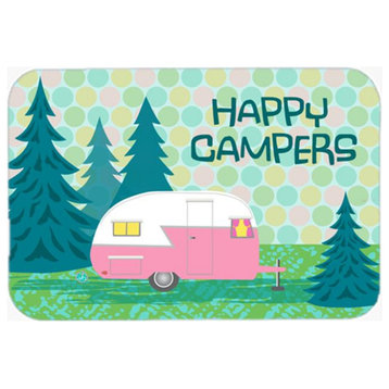 Carolines Treasures  Happy Campers Glamping Trailer Glass Large Cutting Board