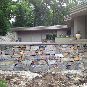 Montana Ledge Stone and Arkansas Field Stone Retaining Walls in Edina