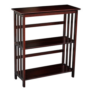 Casual Home 3-Shelf Folding Stackable Bookcase 27.5 Wide - Mahogany