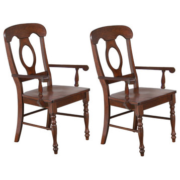 Andrews Napoleon Dining Chair With Arms | Chestnut Brown | Set Of 2