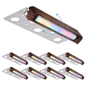 LEONLITE 7 Inch LED RGB Hardscape Lighting, 270° Swivel Retaining Wall Lights, 8pack