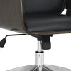 Byron Mid-Century Modern Swivel Office Chair, Black/Gray/Silver