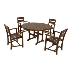 Polywood - Ivy Terrace Classics 5-Piece Dining Set, Mahogany - Outdoor Dining Sets