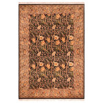 Bareens Designer Rugs - Dafodils Pak Persian Meg Black/Taupe Wool Rug - 6'1'' x 9'1'' - Designed with mesmerizing intricacy and gorgeous color palette, this hand-knotted masterpiece demonstrates the beauty and electrifying thrill of Pak Persian art. These meticulously hand-knotted Pak-Persian rug is made with pure wool and features breathtaking traditional, transitional, and tribal designs in bold luxurious color pallets. Known for their intricate designs these rugs are a reproduction of Persian rugs, made in Pakistan with unique Mughal designs. Made by master weavers using the same Persian texture, design and dying technique, we wanted to produce the most significant manifestation of Persian art, life, and culture. This rug is most famous for its exceptional quality, incredible designs, patterns, and vibrant rich color. Pak-Persian rugs made with Persian weave with high knot counts, which enables the high intricacy and detail found in the patterns are also referred to as "State of art", each color adds a rich beautiful detail in the artwork of this rug. The design, color, and beautiful chromatic composition with a vibrant sheen with intricate designs, exude beauty, elegance, and quality make this rug a masterpiece of its own.