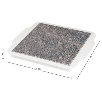 Food Warmer Plate Microwavable 9" Marble Hot Plate Keeps Food Warm Longer