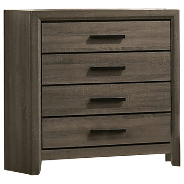 4 Drawers Wooden Chest, Gray