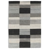 Hand-loomed Multi-color Blocked Wool Rug by Tufty Home, 5x8