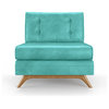 Eastwood Leather Armless Chair - Brighton Polinesia Blue