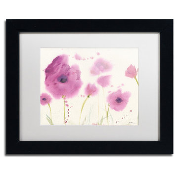 Sheila Golden 'Purple Poppies' Framed Art, Black Frame, 11"x14", White Matte