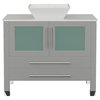 36" Grey Cabinet, White Porcelain Top and Sink