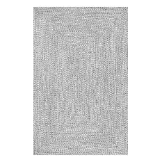 Braided Lefebvre Indoor/Outdoor Area Rug, Salt and Pepper, 8'6"x11'6"