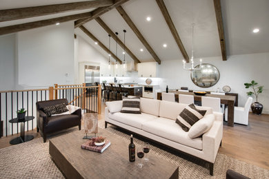 Example of a transitional living room design in Sacramento
