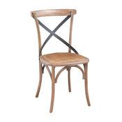 VidaXL Dining Chair, Black, Solid Oak