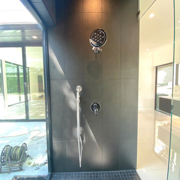 Modern Grey Window Shower