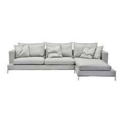 Simena Sectional Sofa in Grey Brick Fabric - Sectional Sofas