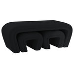 Meridian Furniture - Odelia Boucle Fabric Upholstered Nesting Bench, Black - Save space and add style to your home with this Odelia black boucle fabric bench from Meridian Furniture. Featuring rich, black boucle fabric upholstery, this bench offers a soft and comfortable spot for guests to sit. Included are three nesting benches, so you always have extra sitting space which can easily be tucked away when not needed. This contemporary bench is perfect for any modern home and will liven up any living space.