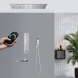 Remote Controlled LED Large Musical Shower System, Style A - Remote Control Light - Showerheads And Body Sprays