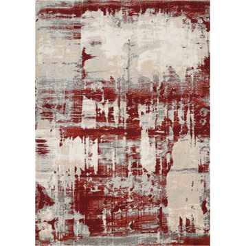 Nourison Maxell 3'10" x 5'10" Ivory/Red Modern Indoor Area Rug