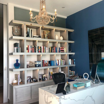 Custom Home Office with Built-In Library