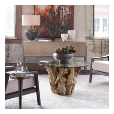 Uttermost Driftwood Glass Top Cocktail Table