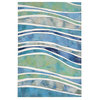 Trans Ocean Visions Iii Wave 3126/04 Striped Outdoor Rug, Ocean, 8'0"x10'0"