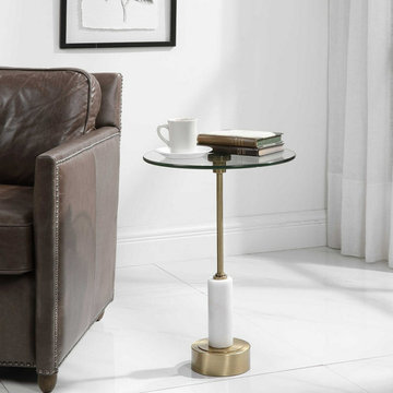 Modern Glass and Lucite Side End Tables
