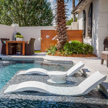 in water chaise loungers