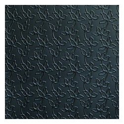 IDS Group - Ll Alise Black, Floral Pattern Black Synthetic Leather - Molding And Millwork