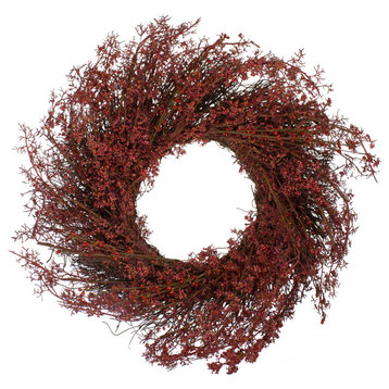 24" Fall Harvest Burgundy Berry Artificial Wreath, Unlit