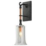 Troy Lighting - Troy Pier 39 18" Wall Sconce in Shipyard Bronze - This wall sconce from Troy is a part of the Pier 39 collection and comes in shipyard bronze finish. It measures 5" wide x 18" high. Uses one candelabra bulb up to 60 watts.  For indoor use. Includes a 1 Year Limited Manufacturer Warranty  This light requires 1 , 60W Watt Bulbs (Not Included) UL Certified.