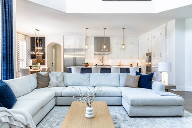 Transitional living room photo in Dallas