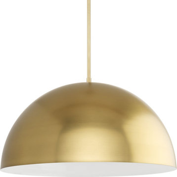 Perimeter One Light Pendant in Brushed Gold