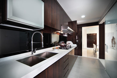 Example of a minimalist kitchen design in Singapore