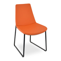 EIFFEL SLED BASE BLACK-ORANGE PPM - Dining Chairs