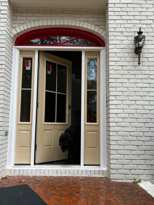 Staining Fiberglass DoorWhat to do with Window above Door?