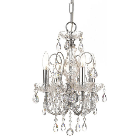 Imperial 4 Light Swarovski Strass Crystal Chrome Mini Chandelier